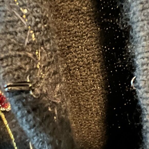 Vintage 80’s Pierre Cardin Black Silk Angora Beaded Cardigan - Picture 8 of 11